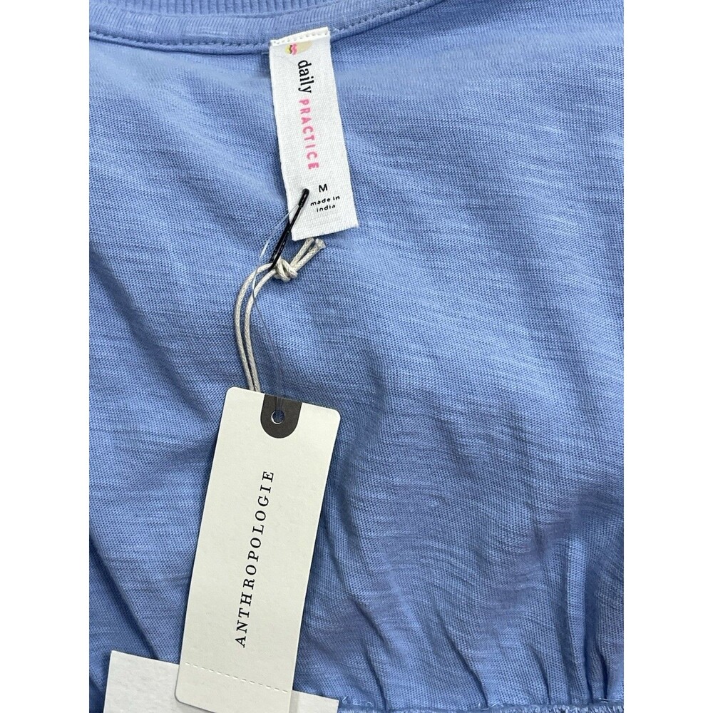Anthropologie Daily Practice Midi Dress Blue Deep End Smocked Vacay Medium NWT - Picture 10 of 10